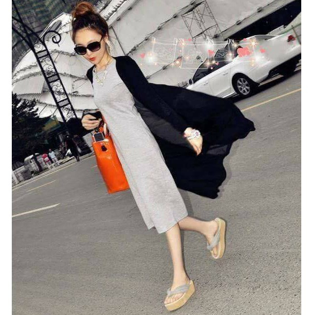 Áo choàng Ren lưới A074 đen