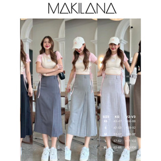 CV10 Chân váy midi 2 lớp xếp ly lệch MAKILANA chất liệu cao cấp không nhăn phù hợp công sở học sinh đi học đi làm CV10