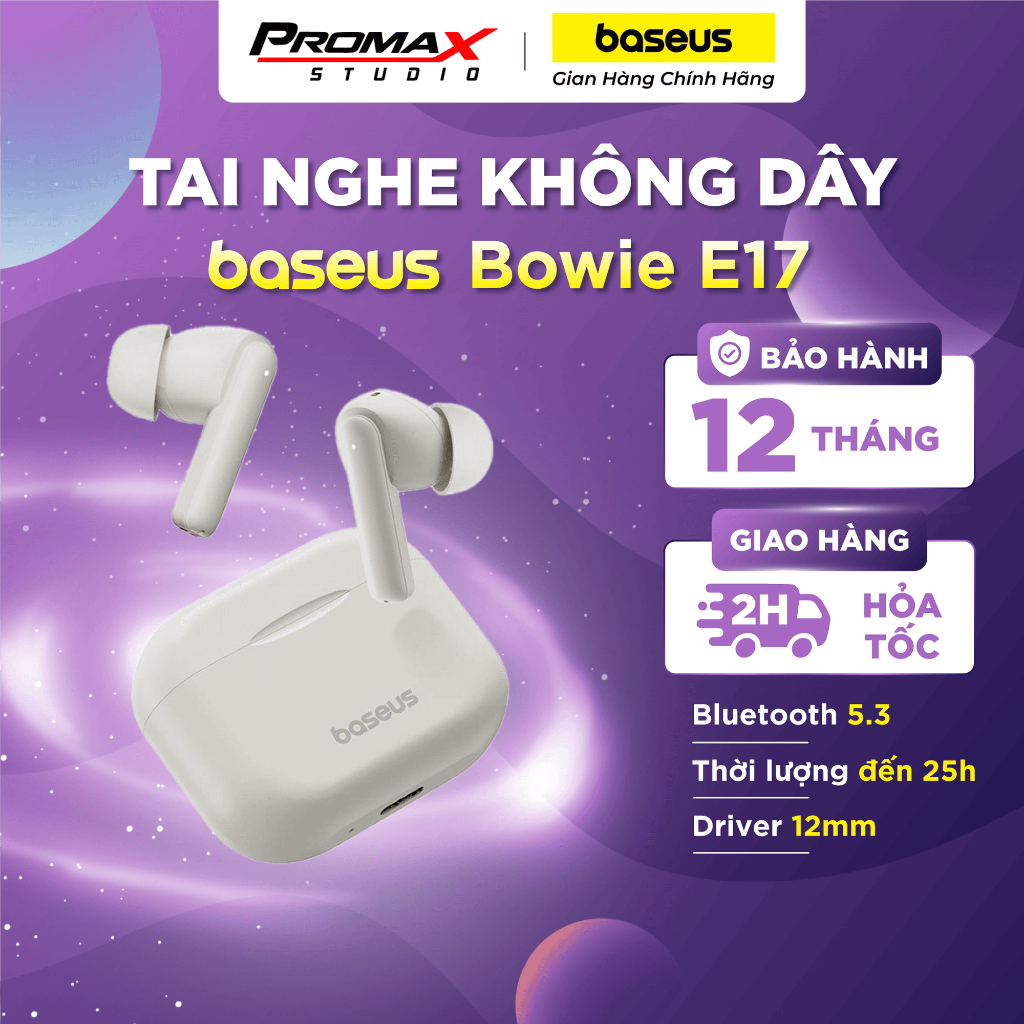 Tai Nghe Không Dây Baseus Bowie E17 (Bluetooth v5.3, TWS, 25H)
