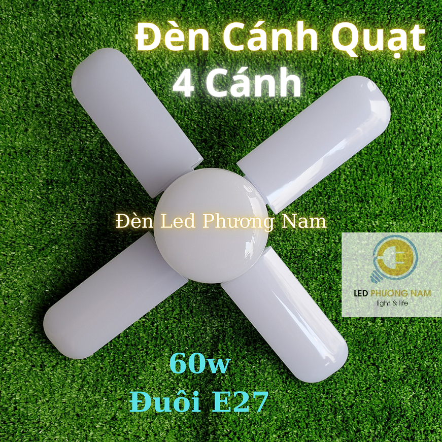 ĐÈN LED 4 CÁNH QUẠT 60w + Tâm Đèn [ Tốt ]