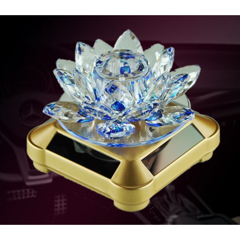 Hoa sen pha lê xoay 360 độ, tỏa hương có đèn led 7 màu sang trọng