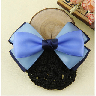 Kẹp búi lưới handmade màu xanh nơ xanh K129 - M1