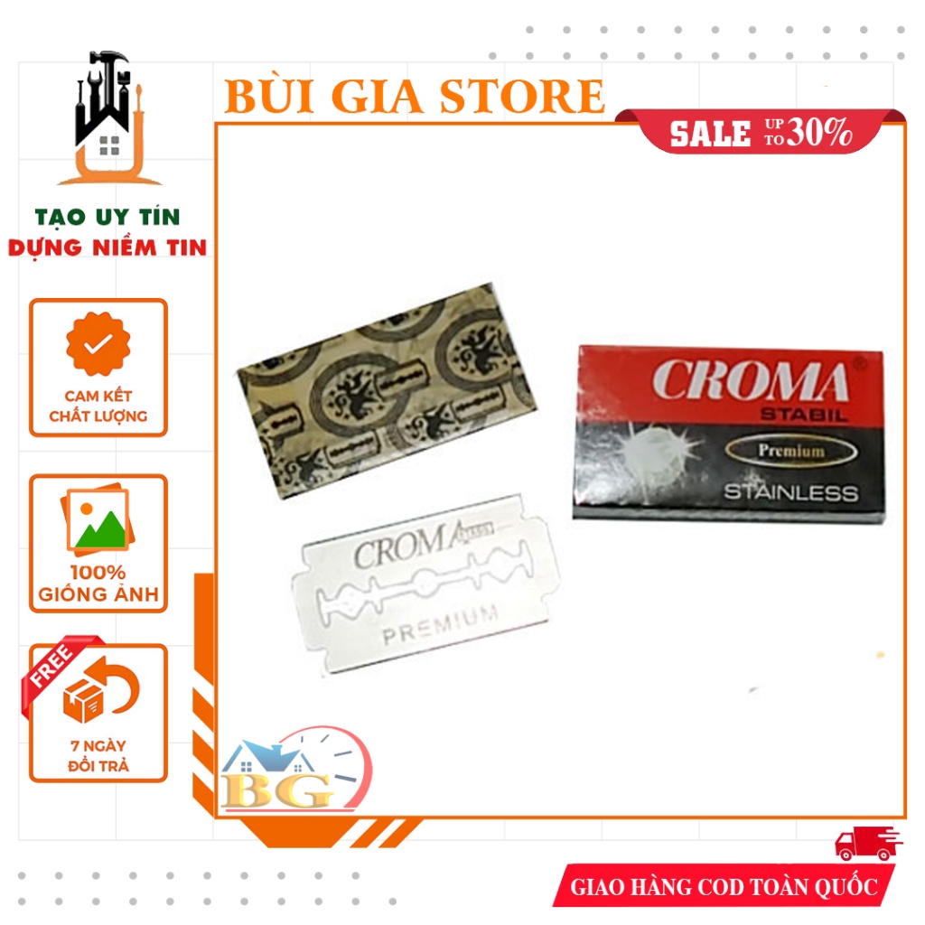 Hộp 10 lưỡi dao cạo (lưỡi dao lam) - Croma - Gillette