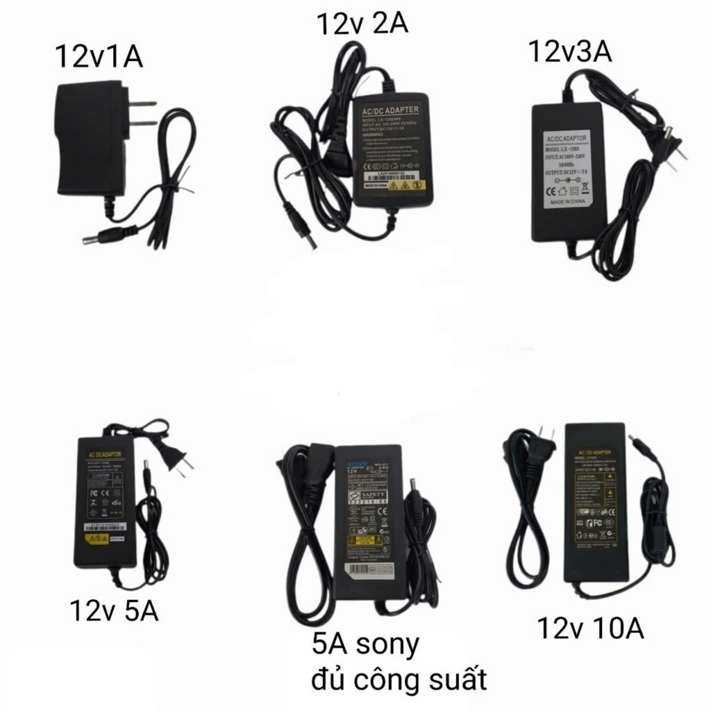 Bộ Đổi Nguồn(Adaptor)220->12v: 1A----2A----3A----5A----5A 6A SONY -10A