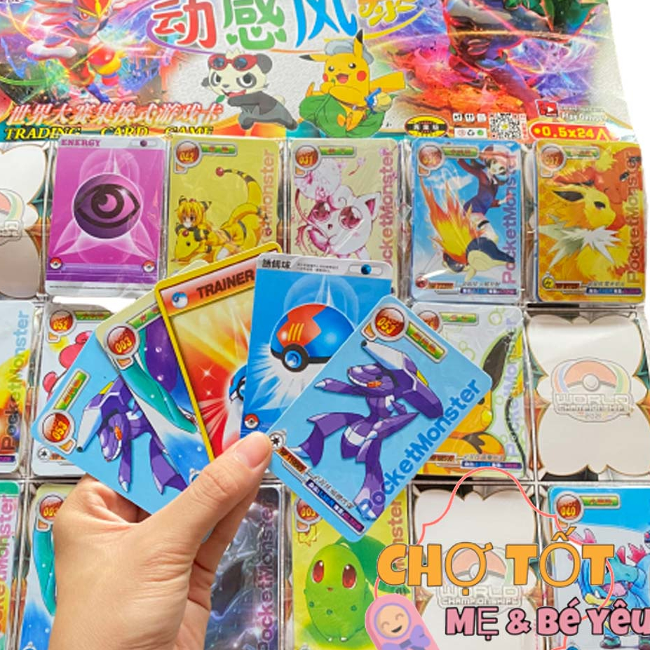 Đồ chơi thẻ bài pokemon nhựa dẻo (bộ 5 lá)