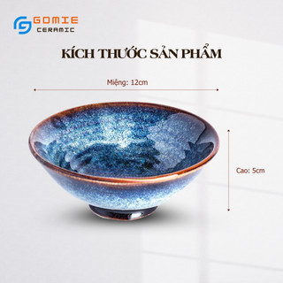 Bát Cơm Loe Xanh Hoả Biến - Chén cơm - Gốm sứ cao cấp Bát Tràng