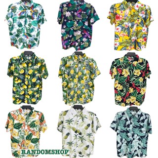 Áo Sơ Mi Hawaii Đi Biển Vải Đũi đẹp mát hoạ tiết hoa lá chim cò mặc nhóm đồng phục đi biển