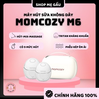 (TẶNG ÁO HÚT SỮA) Máy hút sữa không dây Momcozy M6 chính hãng (MÁY ĐÔI-MÀU HỒNG)