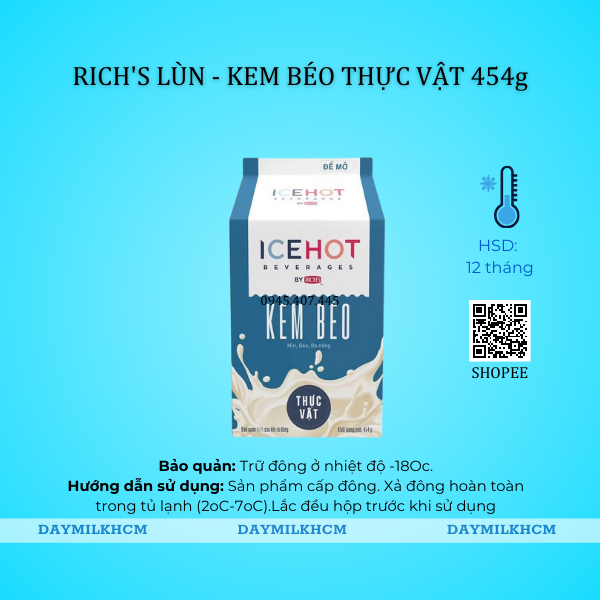 Kem béo ICEHOT 454g/ Rich lùn 454g