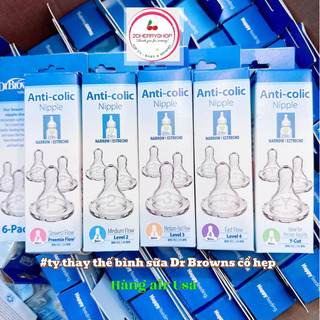 Núm ty dr brown's số 1 2 3 4 ycut cổ hẹp