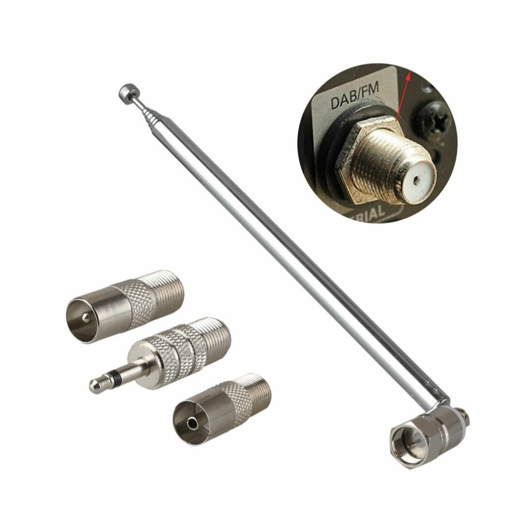Ăng-ten chuyên FM anten 4 món kéo rút nhận tín hiệu đài radio cho cassette dàn nhạc âm thanh mini