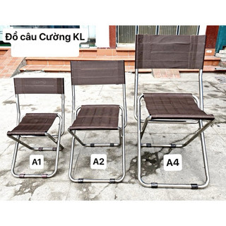 Ghế xếp inox vải dù màu nâu gấp gọn