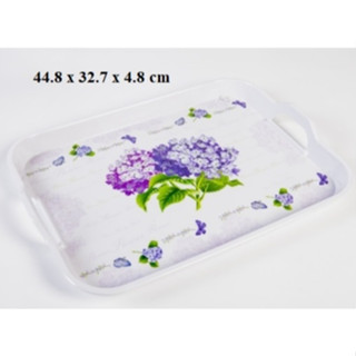 Khay,mâm cơm chữ nhật nhựa Melamine có quai cầm Size 44cm