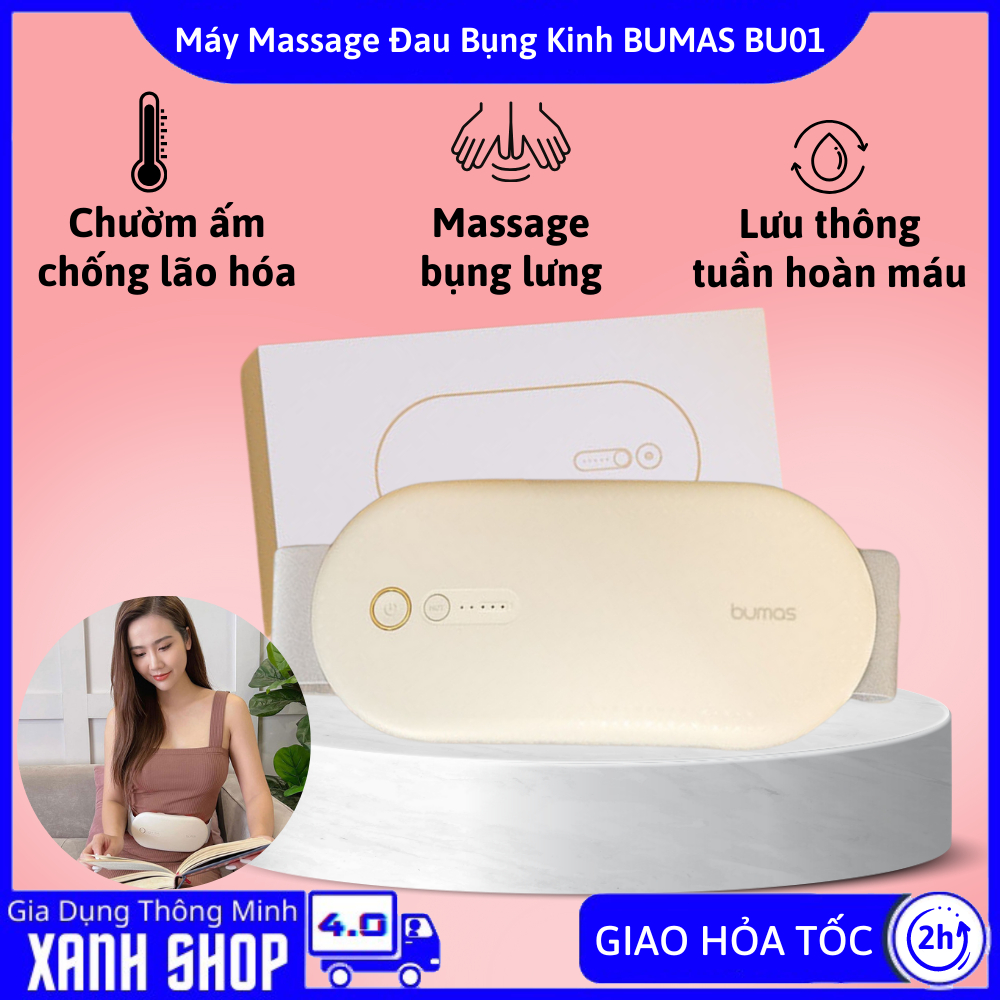 Đai Chườm Nóng, Máy Massage Giảm Đau Bụng Kinh BUMAS BU01 - Hỗ Trợ Chống Lão Hoá Da Sau Sinh