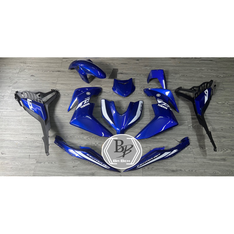 Dàn áo exciter 155 V2 2024 xanh đen mới chính hãng (kèm tem 3 lớp dán sẵn như hình)