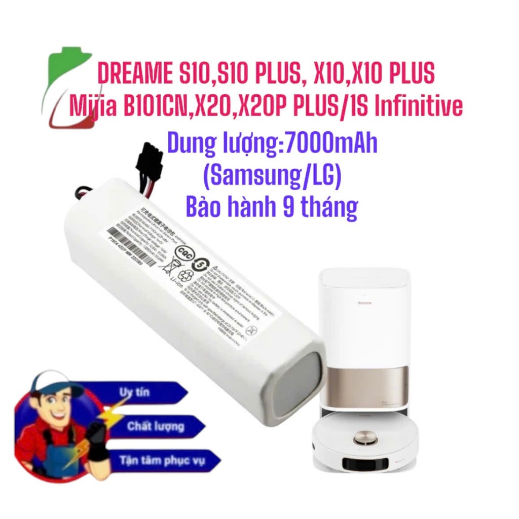 PIN ROBOT HÚT BỤI XIAOMI DREAME BOT S10,S10 PLUS, X10, X10 PLUS,MIJIA B101CN,X20,X20 PLUS,