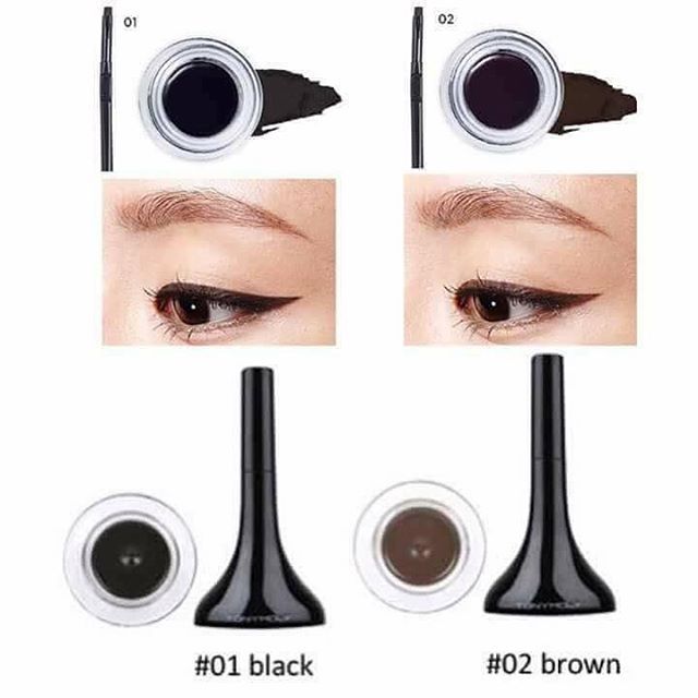 Gel kẻ mắt TONYMOLY Backstage Gel Eyeliner Kèm Cọ Vẽ Chuyên Dụng 4g