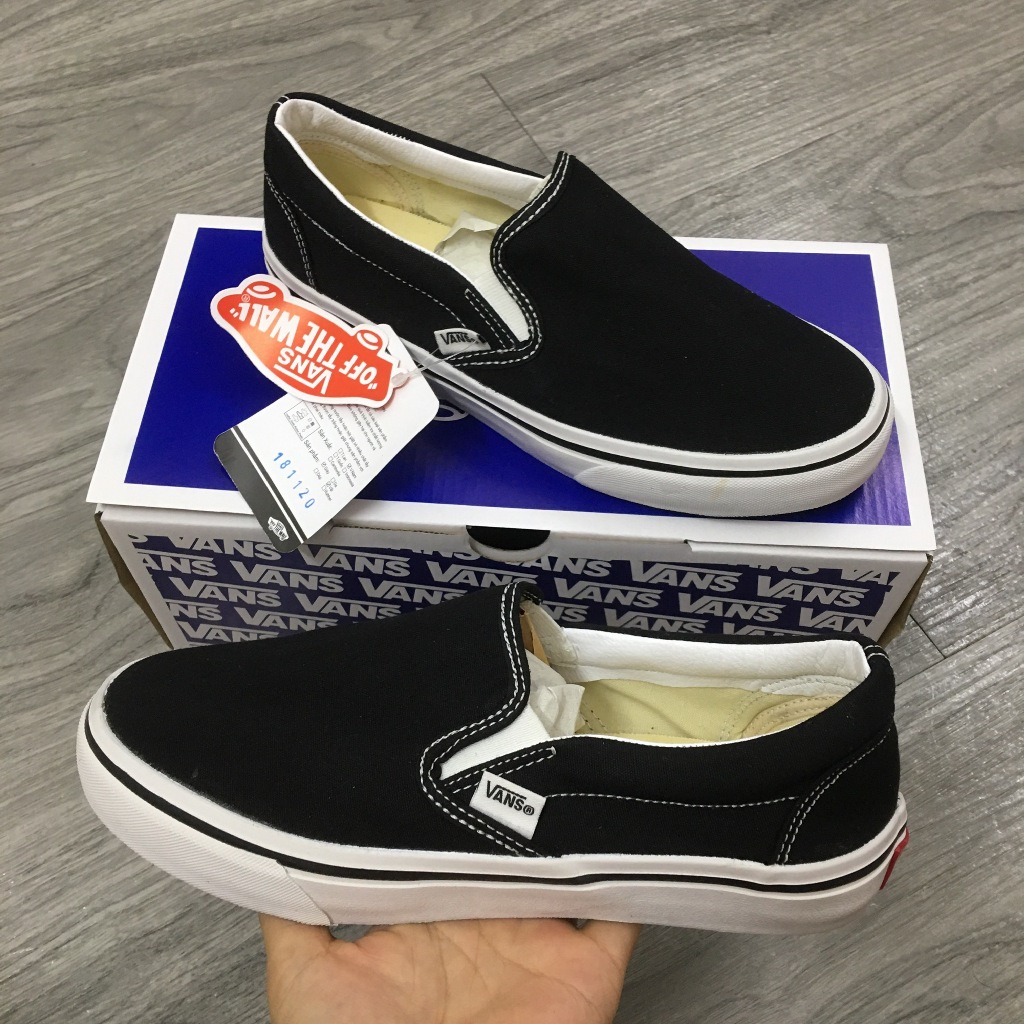 [HOT] Giày 𝐕𝐀𝐍𝐒 vải lười đen trắng đủ size 36->43