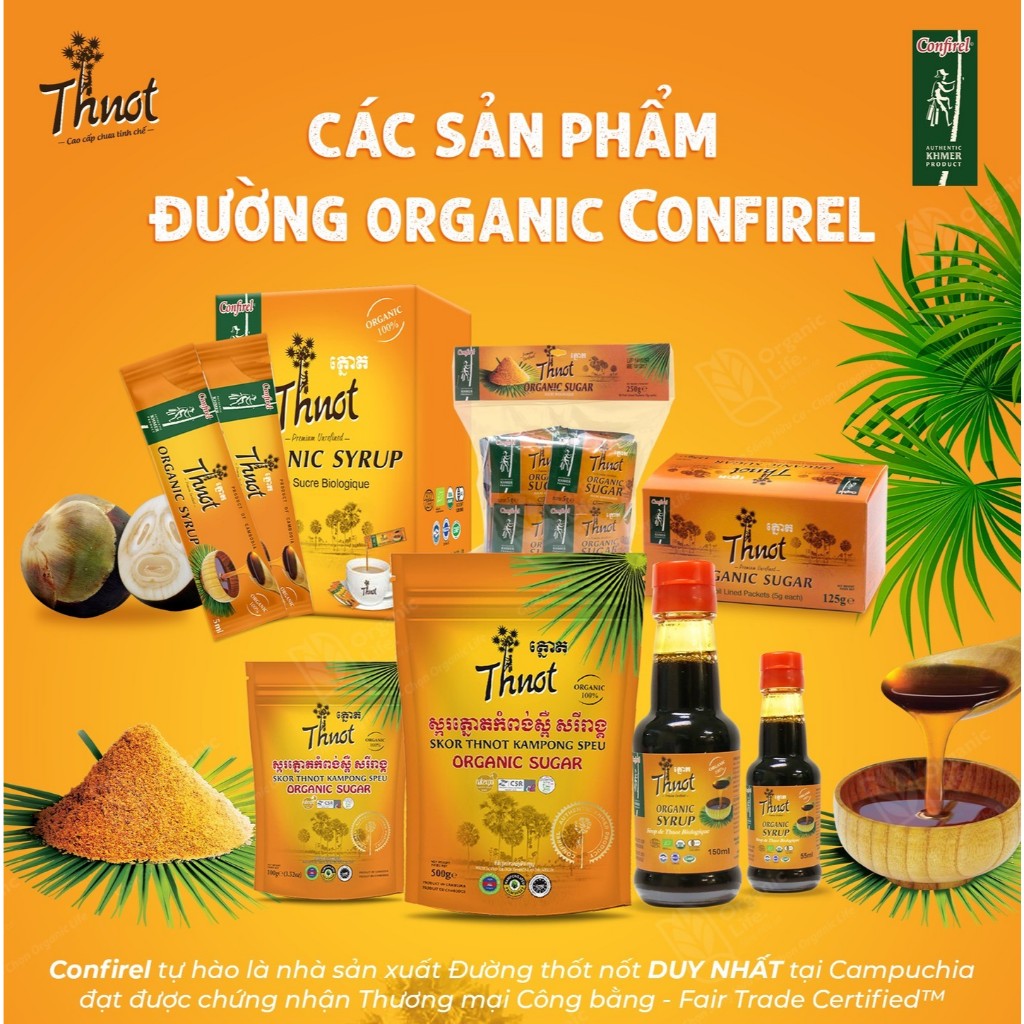 Đường thốt nốt hữu cơ - Confirel - 500g