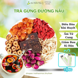  Trà Gừng Đường Nâu Thảo Mộc giúp giảm đau bụng kinh,ấm tử cung bổ máu giữ ấm cơ thể 