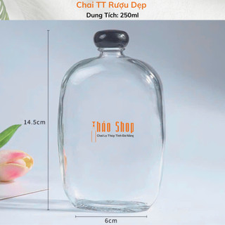 CHAI THUỶ TINH DẸP 250ml Loại trong suốt