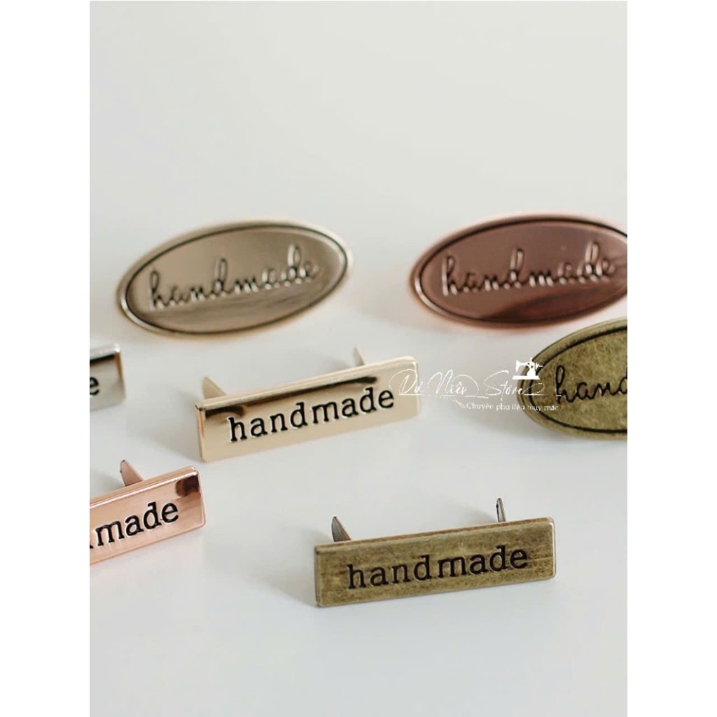 Mác handmade kim loại chữ nhật & oval