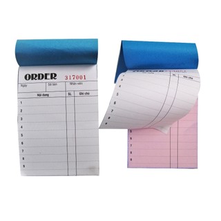 Combo 50 cuốn Phiếu order 2 liên có số nhảy khổ 7x10cm 100 tờ/cuốn