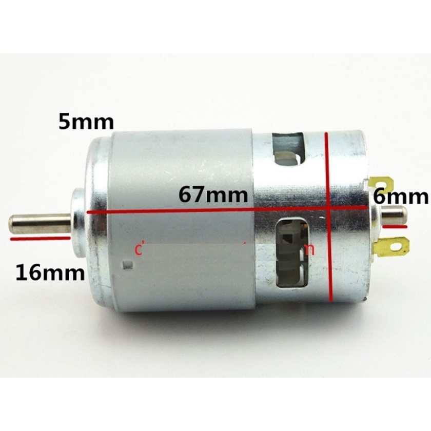 Motor 775 trục dài 12V 2 bạc đạn 150W cao cấp