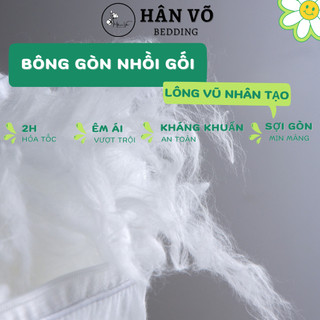 Bông Gòn lông vũ nhân tạo, microfiber 100g Hân Võ Bedding dùng để nhồi ruột gối