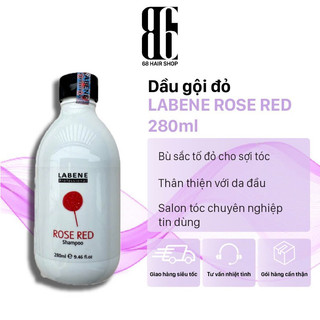  Dầu gội đỏ LABENE ROSE RED 280ml bù sắc tố đỏ giúp màu tóc tươi sáng rực rỡ. 