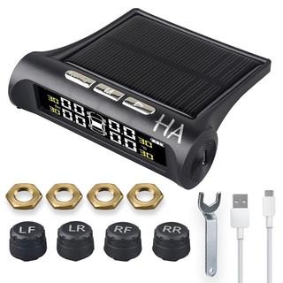 Cảm Biến Áp Suất Lốp Ô Tô Màn Hình Led - Pin Nặng Lượng Mặt Trời & Cổng USB ( Bảo Hành 12 Tháng )