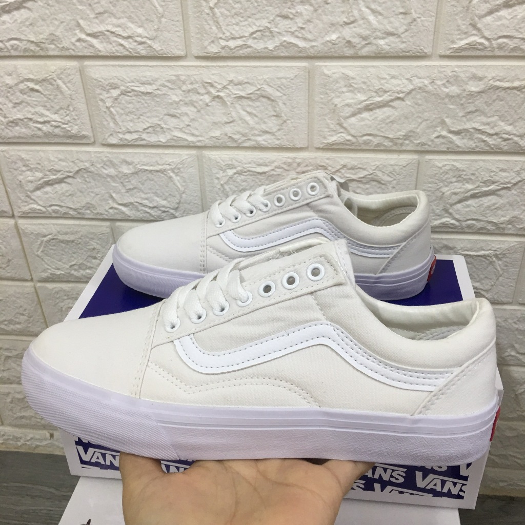 Giày 𝐕𝐀𝐍𝐒 old skool trắng size 36->43
