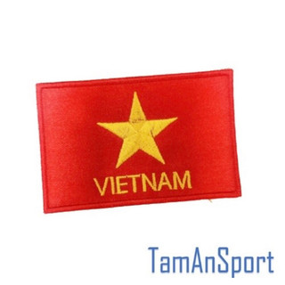 Patch cờ vải thêu Việt Nam, cờ Đảng (7,5x5 cm) (không dán được)
