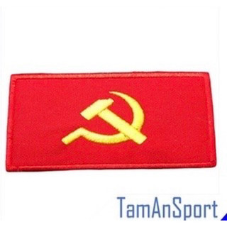 Patch cờ vải thêu Việt Nam, cờ Đảng (7,5x5 cm) (không dán được)