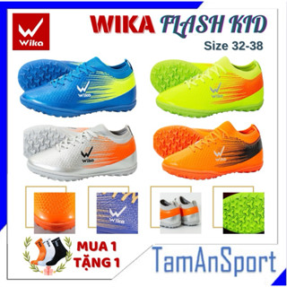 Giày Đá Bóng Trẻ Em Wika Flash Kid Chính Hãng, Chất Liệu Da Pu Cao Cấp, Gót Giày Mềm Mại, Ôm Chân
