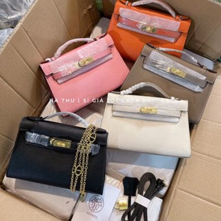  Túi xách H mờ dáng ngang tag vàng 2 dây mang chéo Sz 21 - Hà Túi 