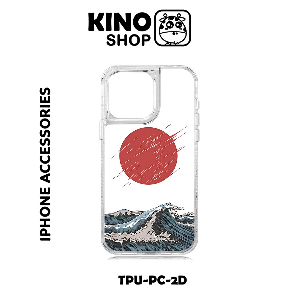 Ốp lưng iPhone KINOSHOP [ KN 980 ] in chuyển nhiệt viền trắng trong suốt 15 Pro Max 11 12 13 14 Pro
