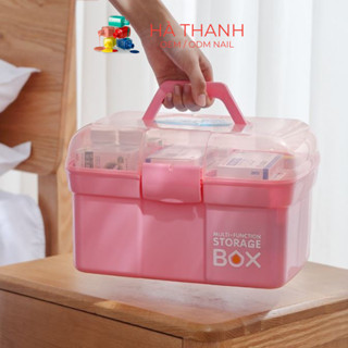 Cốp nhựa đựng đồ nail màu hồng tiện lợi , cốp đựng đồ nail giá rẻ