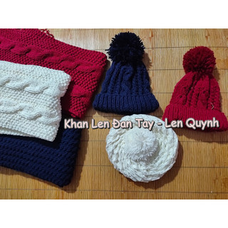 Khăn len handmade kiểu đan vặn thừng hạt gạo - Quà tặng ý nghĩa cho cả nam và nữ - Khăn len thủ công