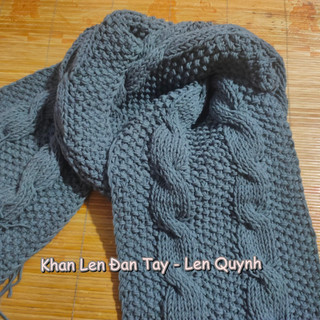 Khăn len handmade kiểu đan vặn thừng hạt gạo - Quà tặng ý nghĩa cho cả nam và nữ - Khăn len thủ công
