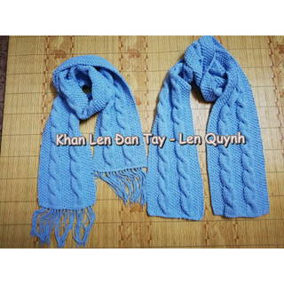 Khăn len handmade kiểu đan vặn thừng hạt gạo - Quà tặng ý nghĩa cho cả nam và nữ - Khăn len thủ công