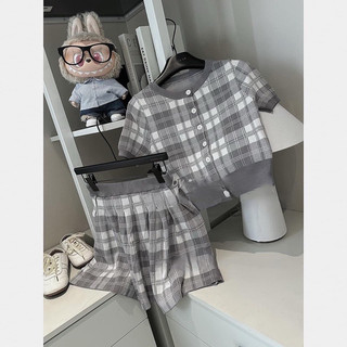 Set áo len kẻ chân váy hàng qcl1
