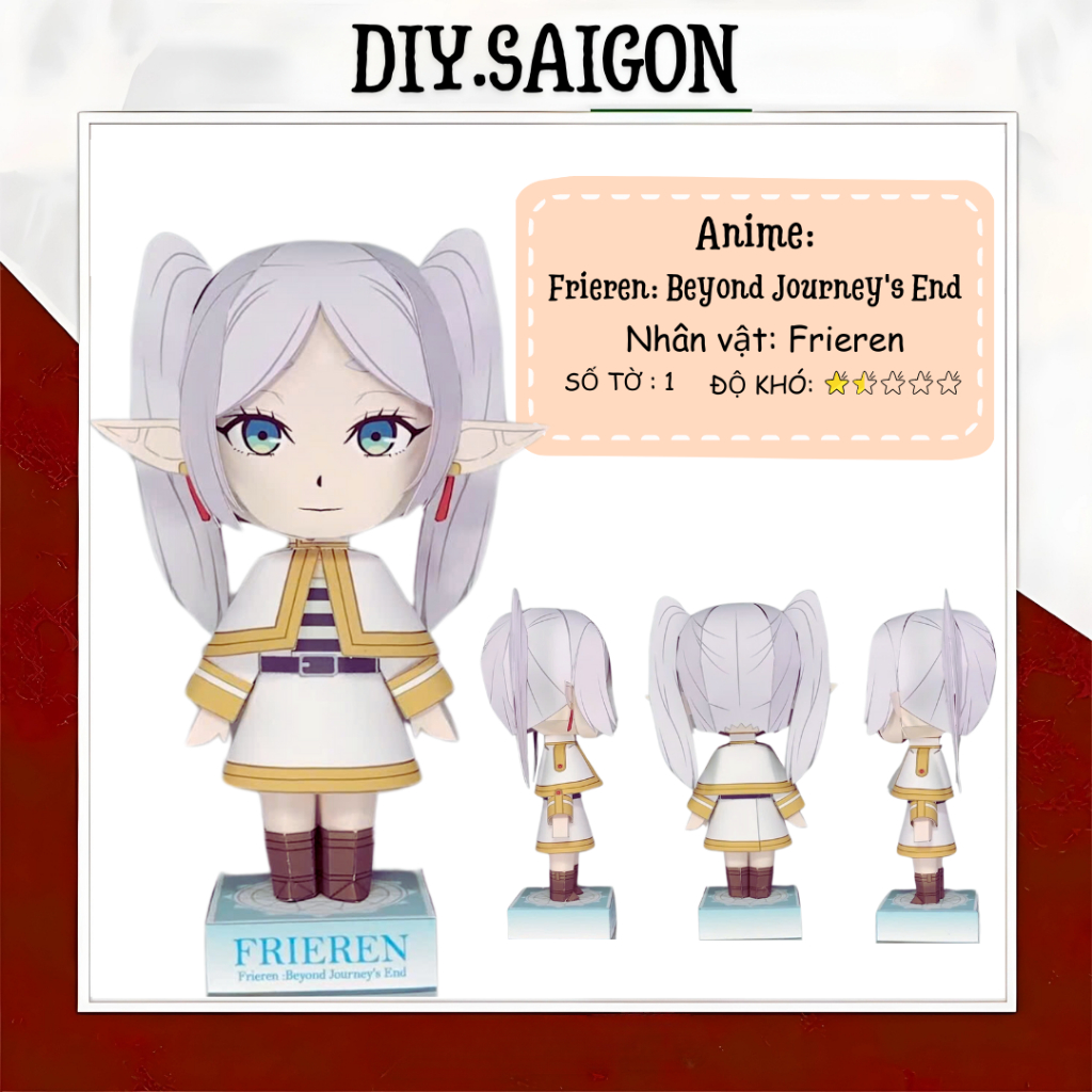 [ Frieren: Beyond Journey's End ] - Mô hình giấy Anime Chibi Frieren
