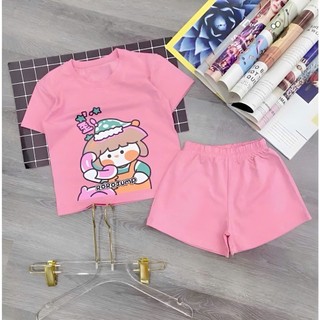 Bộ đò bé gái tay ngắn cho bé 6kg đến 27kg.BGL51.
