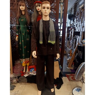 (Có Sẵn) Áo Bà Ba Nam Vải Kate Cao Cấp Kèm Khăn Rằn, Quần Áo Chú Cuội Chị Hằng Nhân Dịp Trung Thu