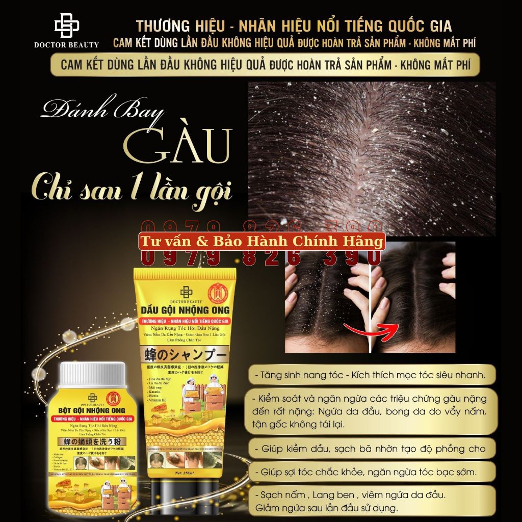 Bột gội Nhộng ong Bảo hành chính hãng