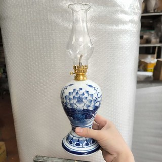 Đèn thờ vẽ Hoa Sen men lam