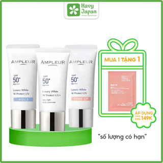 Kem Chống Nắng Ampleur Luxury White W Protect UV SPF50+ PA++++ 30g Nhật Bản 