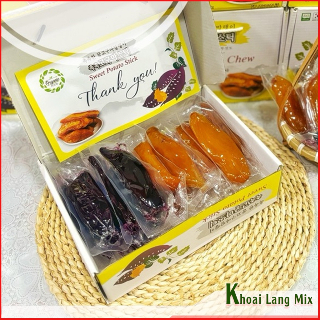 <HỘP 1KG> KHOAI LANG SẤY DẺO VÀNG VÀ TÍM