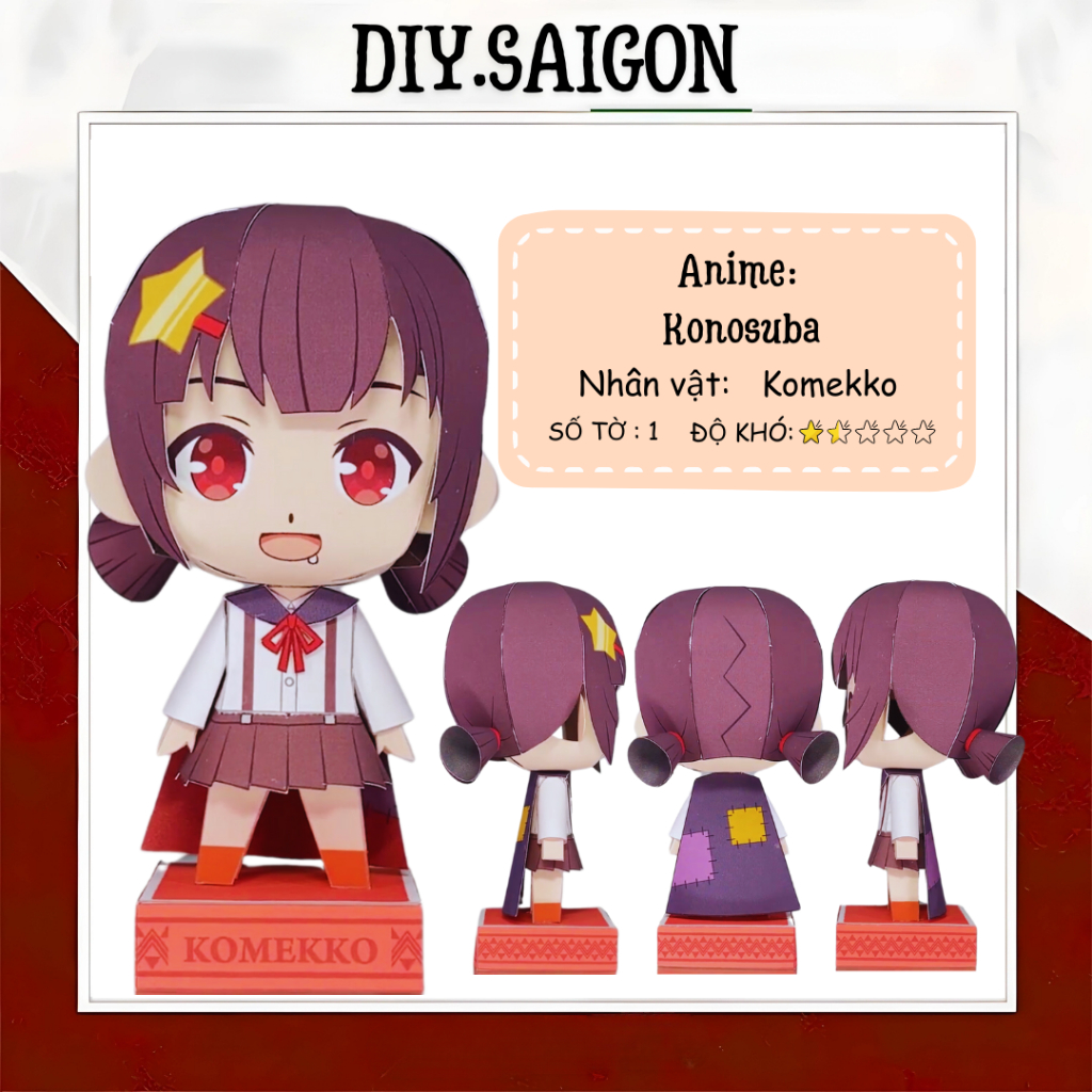 [ KonoSuba: God's Blessing On This Wonderful World ] - Mô Hình Giấy Anime Chibi Komekko